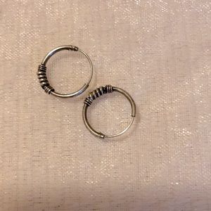 New Greek design sterling silver hoop earrings.